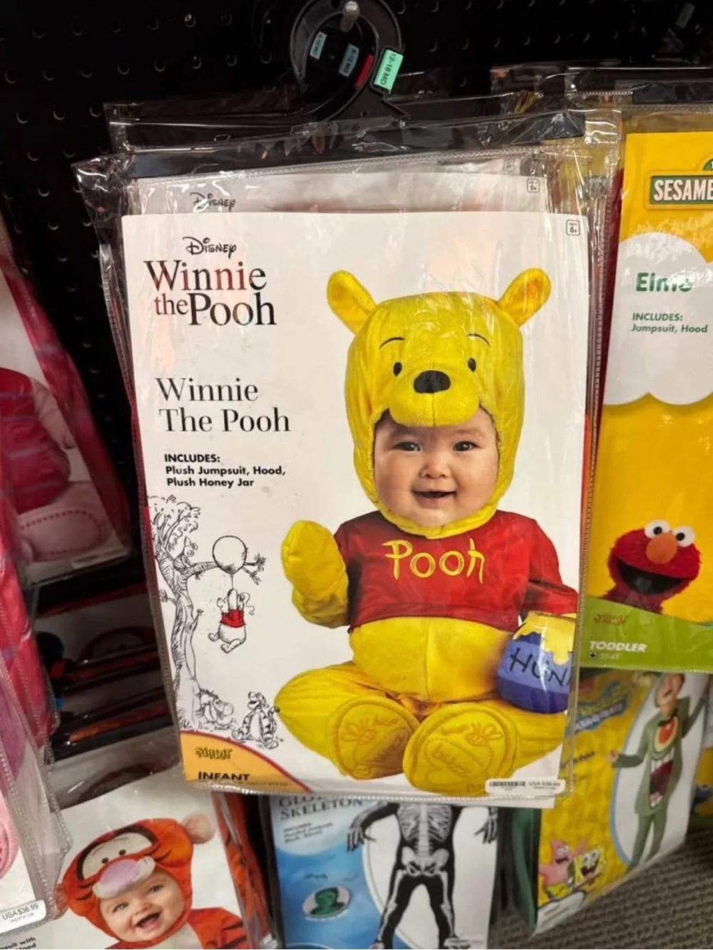Disney Yellow & Red Winnie the Pooh Plush Costume with Blue Honey Pot